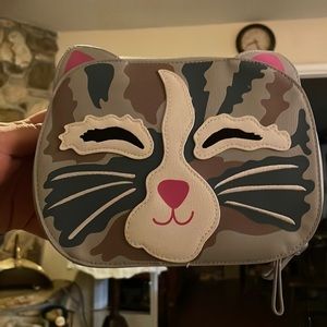 NWT Vera Bradley iconic cat cosmetics bag
